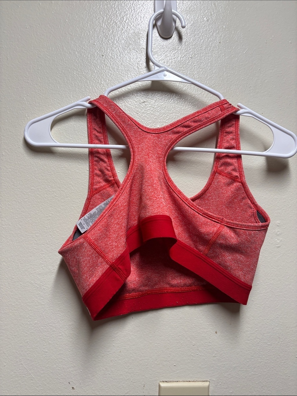 Nike Pro Heathered Coral-Red Racerback Sports Bra medium - Picture 3 of 3